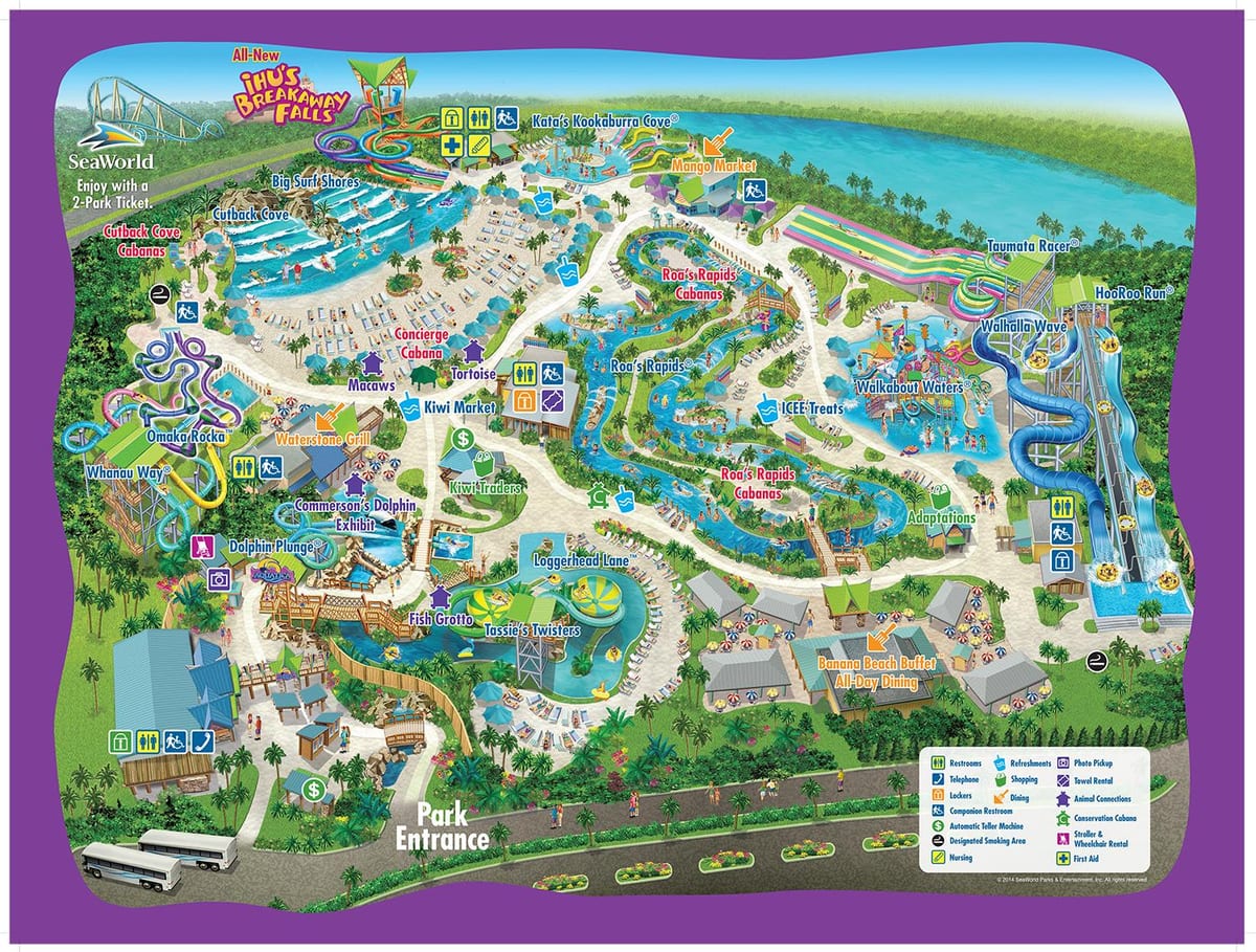 mapa de Aquatica Orlando