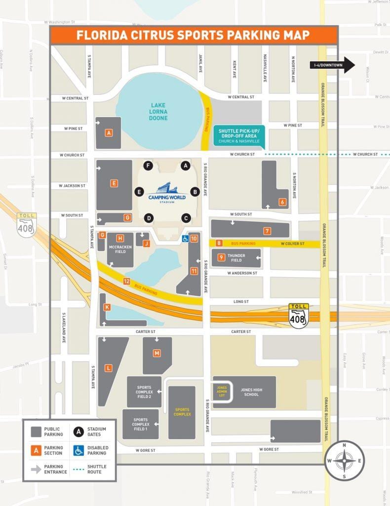 mapa de la camping World de estacionamiento del estadio
