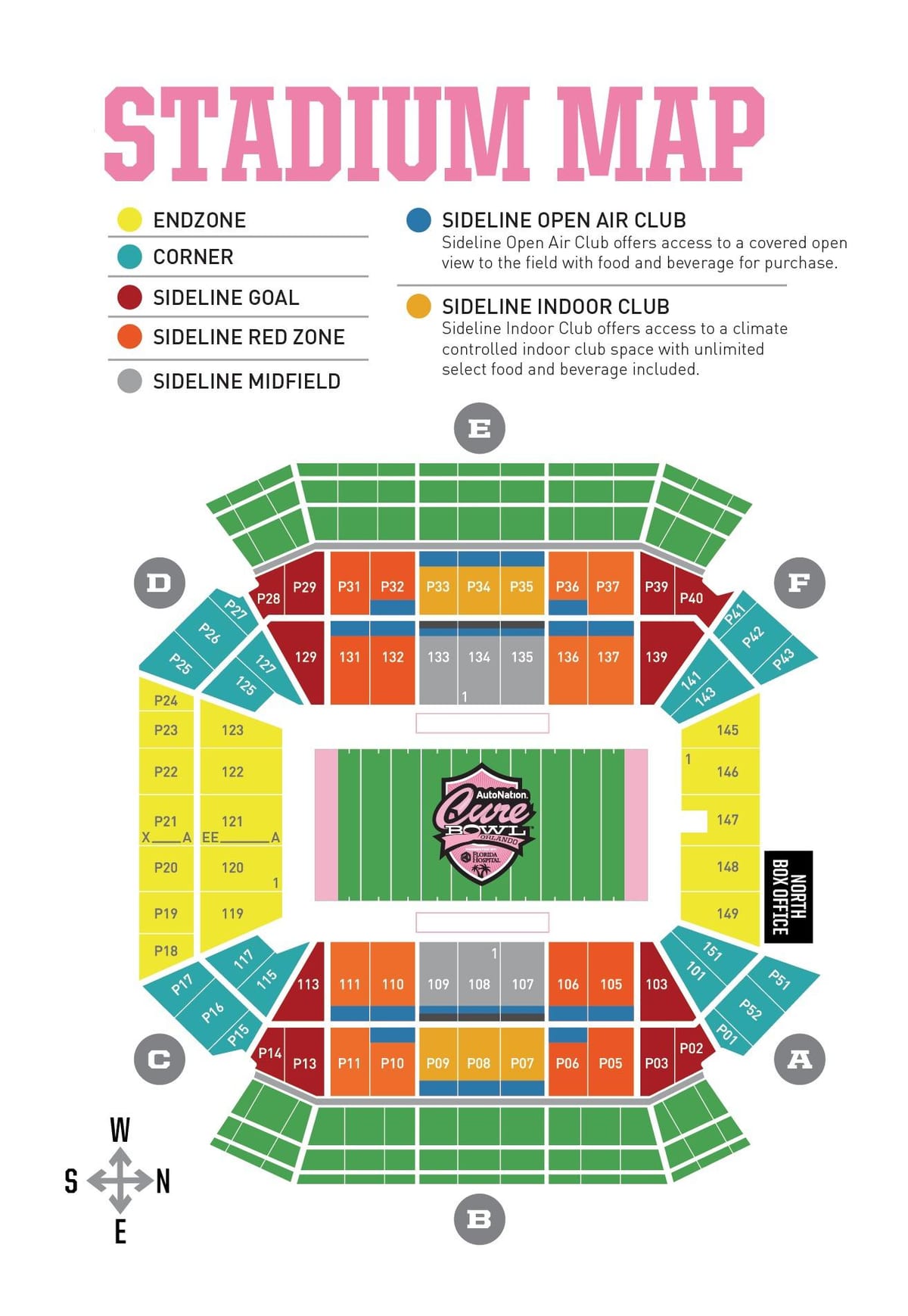 camping World de los asientos del estadio mapa