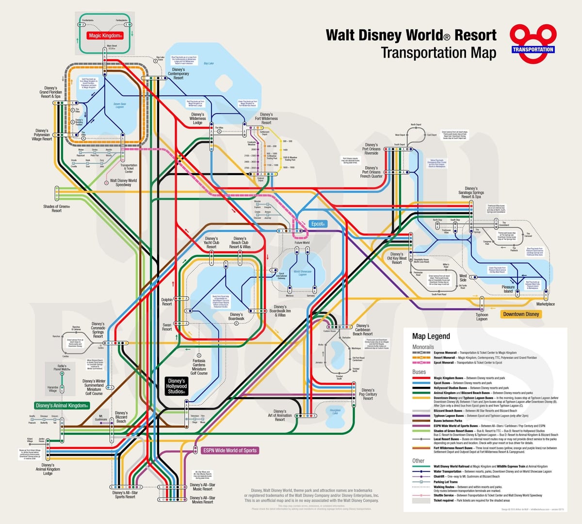 mapa del Mundo de Disney monorriel