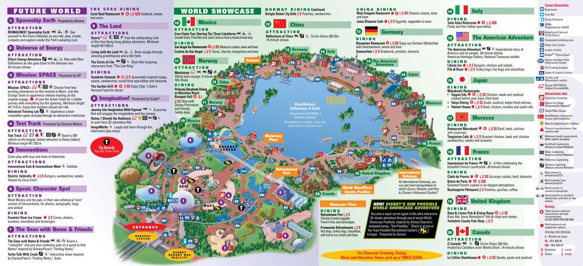EPCOT de Disney mapa del Mundo