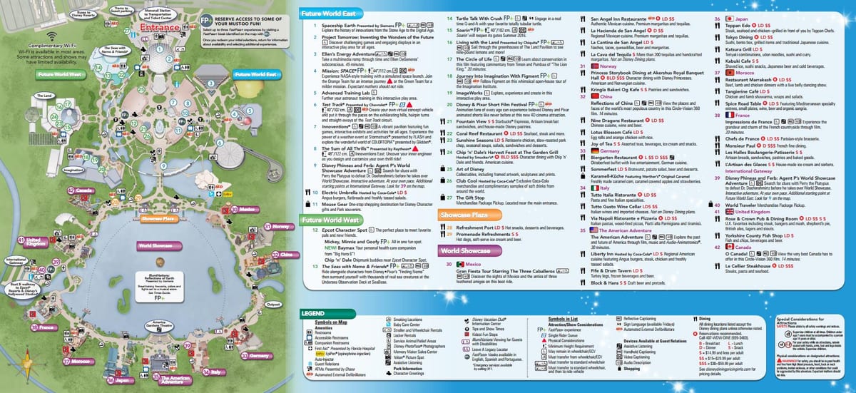 mapa de EPCOT de Disney World