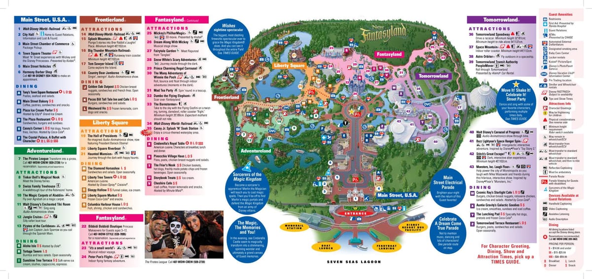 Disney mapa del Mundo de Magic Kingdom
