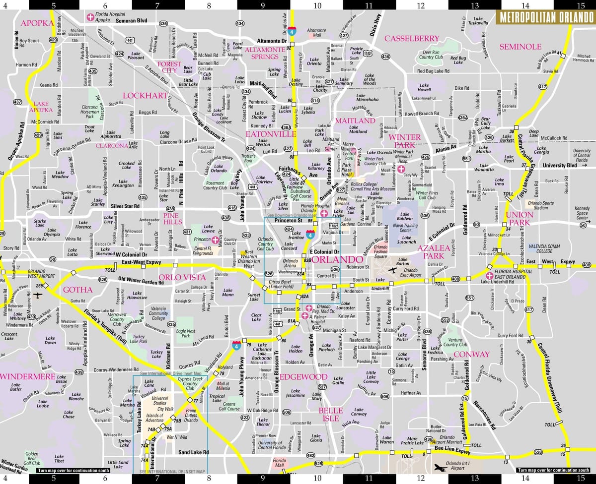 mapa de barrios de Orlando