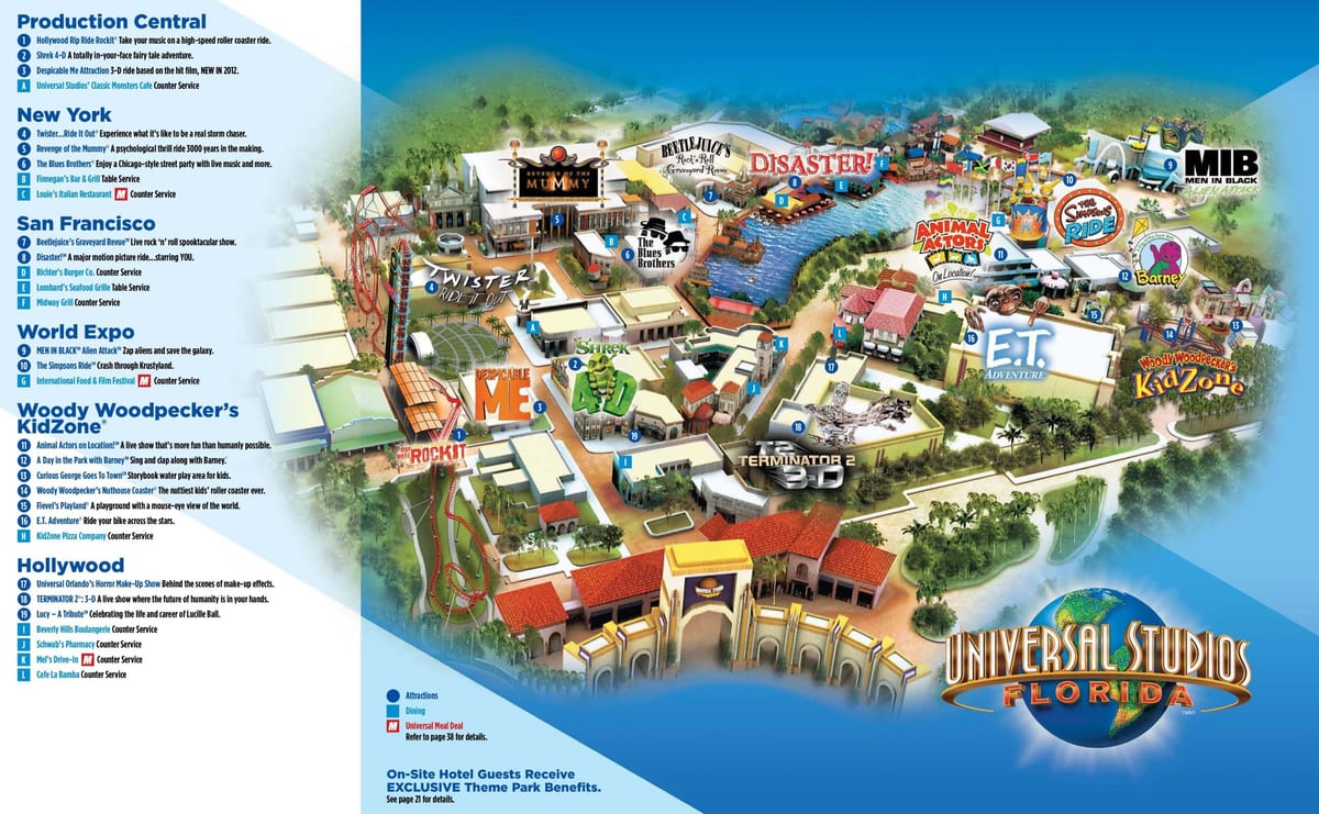 Universal Studios Orlando mapa del parque